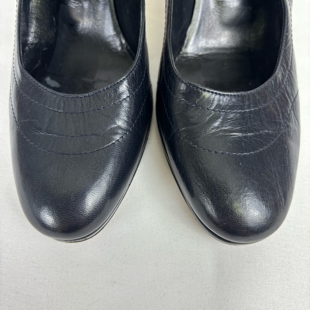 Donna Karen New York Pumps Leather Sleek Classic Sculpture Heel Black Size 6.5B - Picture 6 of 16